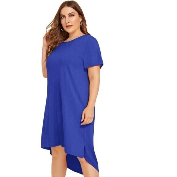 Shein Curve. Women's High-Low T-Shirt/Tunic Oversized Fit Loose Size 0xl Dress. - Picture 3 of 8